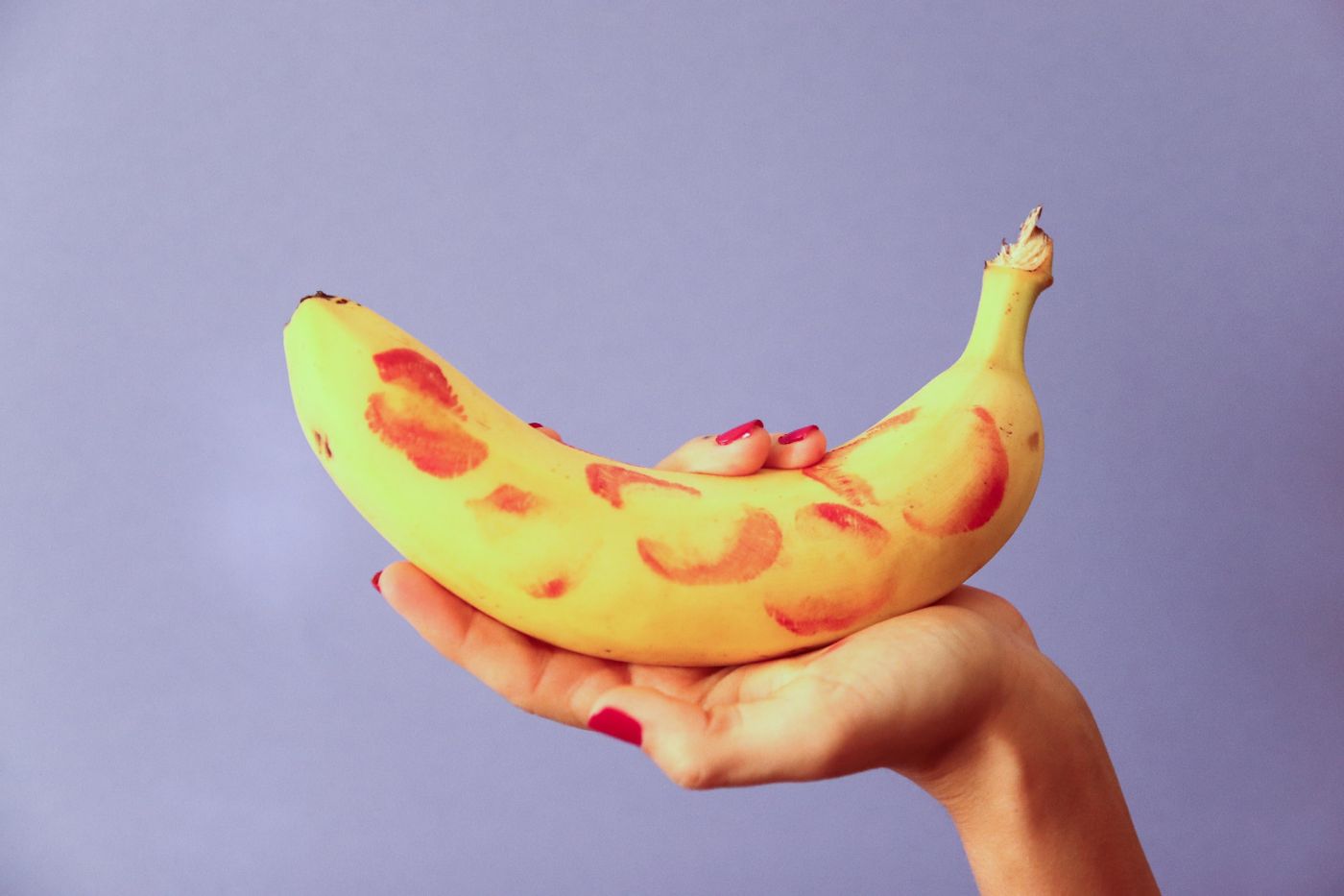Playful pastel still life on a lavender background