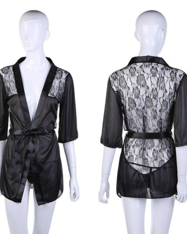 Lace-Back Lingerie Robe