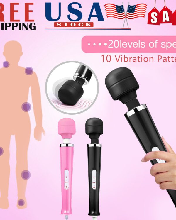 Handheld Massager 20 Speed Wand Vibrating Massage Magic Full Body Therapy Motor