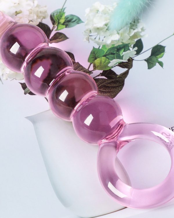 Cherry Pink Magic Wand Glass Dildo Vaginal And Anal Dual-use