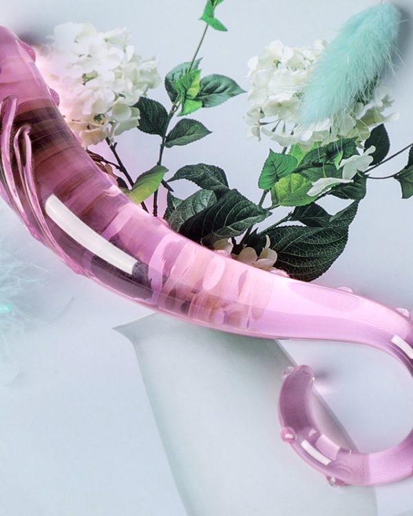 Cherry Pink Magic Wand Glass Dildo Vaginal And Anal Dual-use
